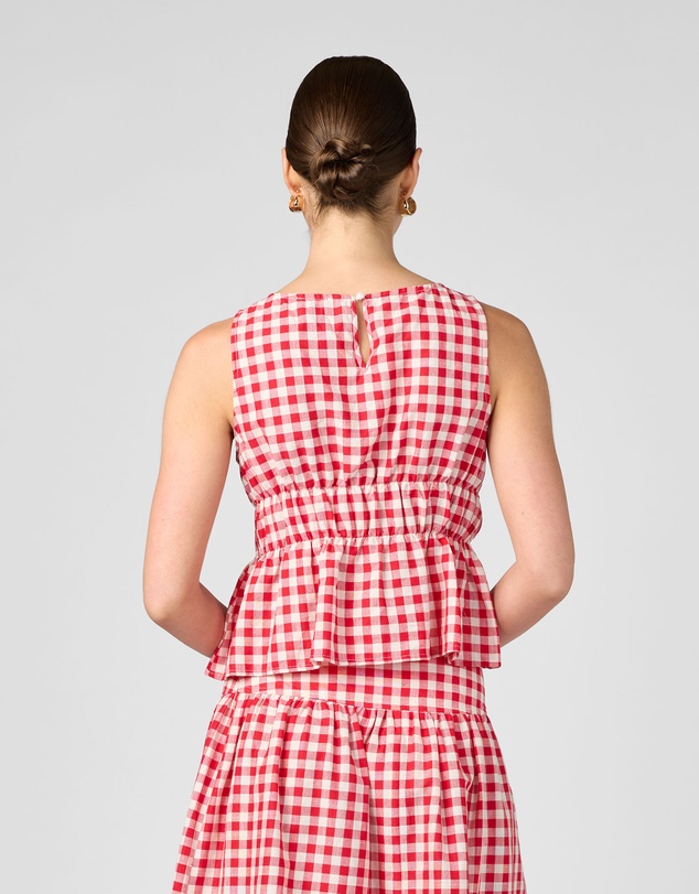 MVN - Gingham Cinched Top