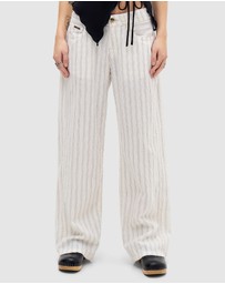BDG By Urban Outfitters - BDG Kayla Lowrider Stripe Linen Trousers