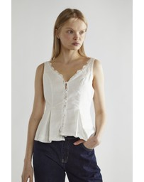 Glamorous - Button through tie back top