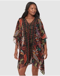 Miraclesuit Swimwear  - Pluma Orla Sheer Chiffon Caftan Beach Cover Up