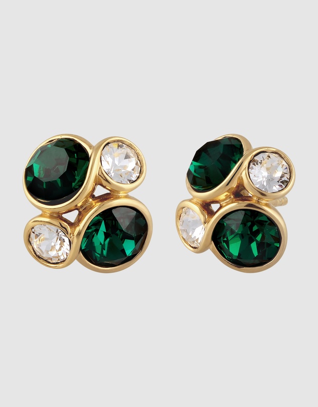 Elli Jewelry - Earrings Stud Crystal 925 Sterling Silver Gold-Plated