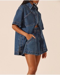 Shona Joy - Raquel Short Sleeve Curved Hem Shirt