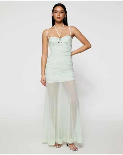 Lover - Carla Bustier Mesh Maxi Dress