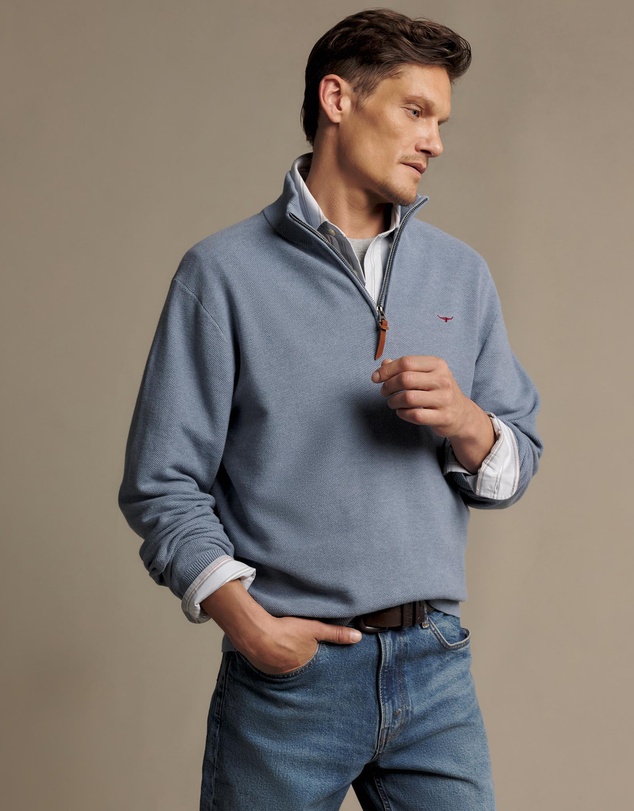 R.M.Williams - Warner Popcorn Quarter Zip Knit