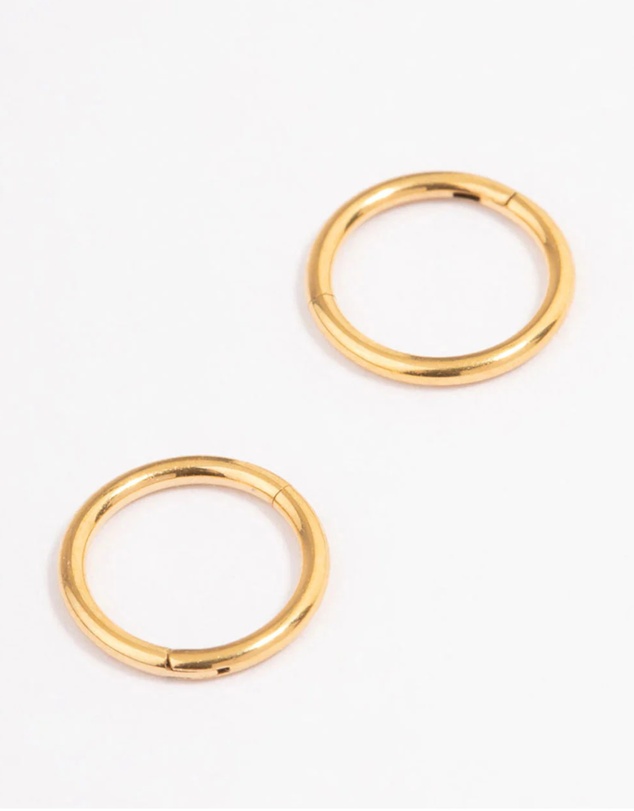 Lovisa - Gold Plated Surgical Steel Fine Sleeper Earrings 6mm
