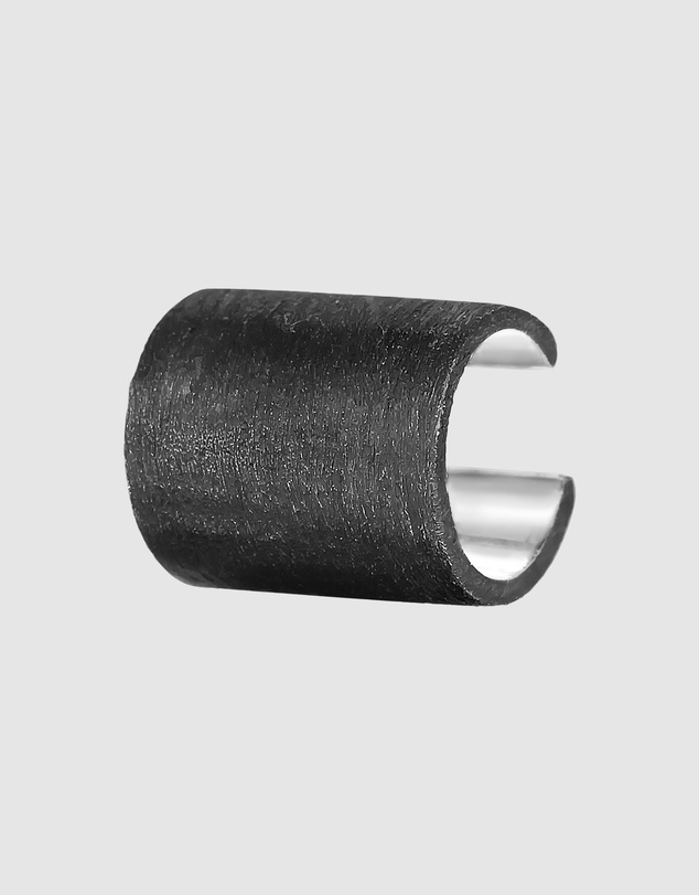 Kuzzoi - ICONIC EXCLUSIVE - Earrings Earcuff Basic Brushed in 925 Sterling Silver Oxidised