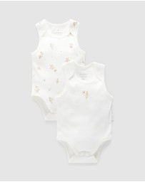 Purebaby - 2 Pack Singlet Bodysuit-Babies
