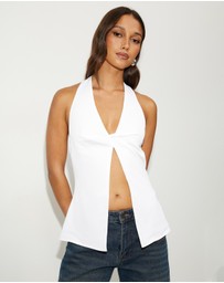 Dazie - Shaker Twist Halter Top