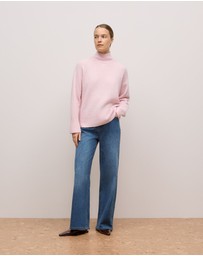 Trenery - Alpaca Merino Blend Relaxed Mock Neck in Light Blush