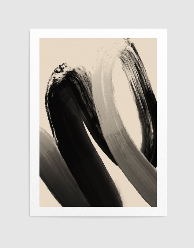 Olive et Oriel - Black Strokes No 23 by Treechild Art Print