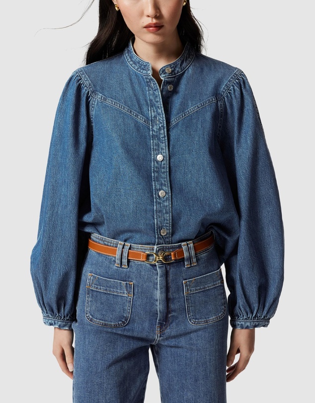 & Other Stories - Puff-Sleeve Denim Blouse
