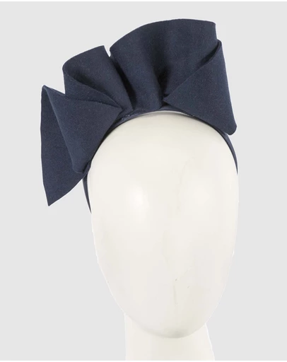Max Alexander - Felt Navy Winter Racing Fascinator