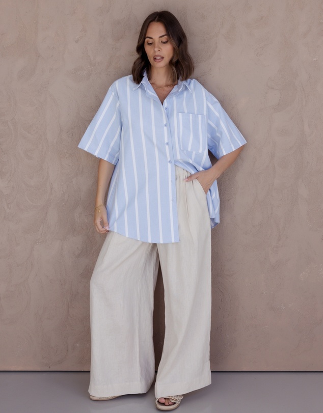 ALEXANDRA - Rogue Shirt Blue Chambray Stripe