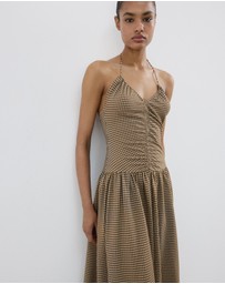 M.N.G - Midi Dress with Ruched Check Detail