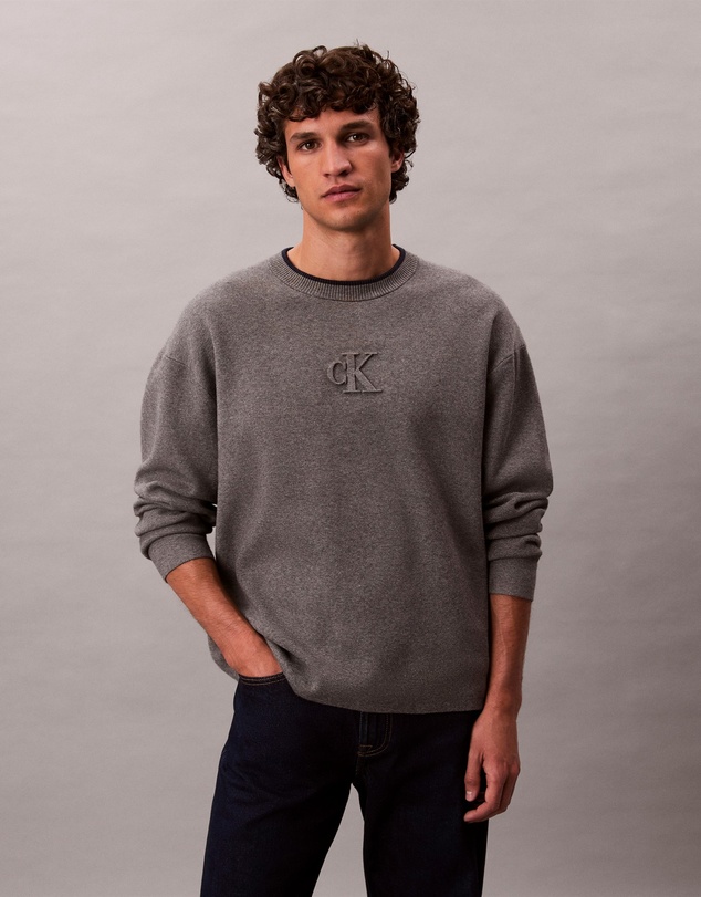 Calvin Klein Jeans - Embossed Monogram Logo Relaxed Sweater