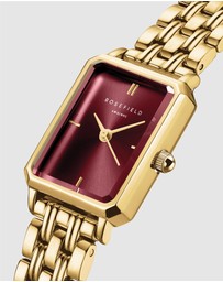 Rosefield - The Octagon XS Burgundy Gold-Tone Bracelet Watch