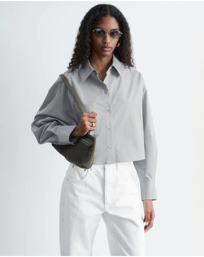 & Other Stories - Cropped Oversized Cotton Shirt