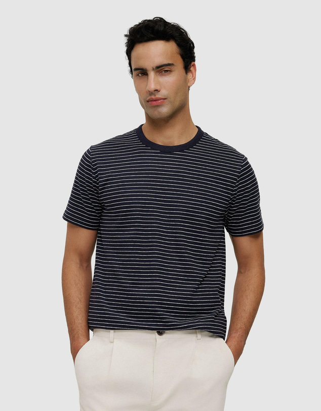 Trenery - Linen Cotton Jersey Stripe T-shirt