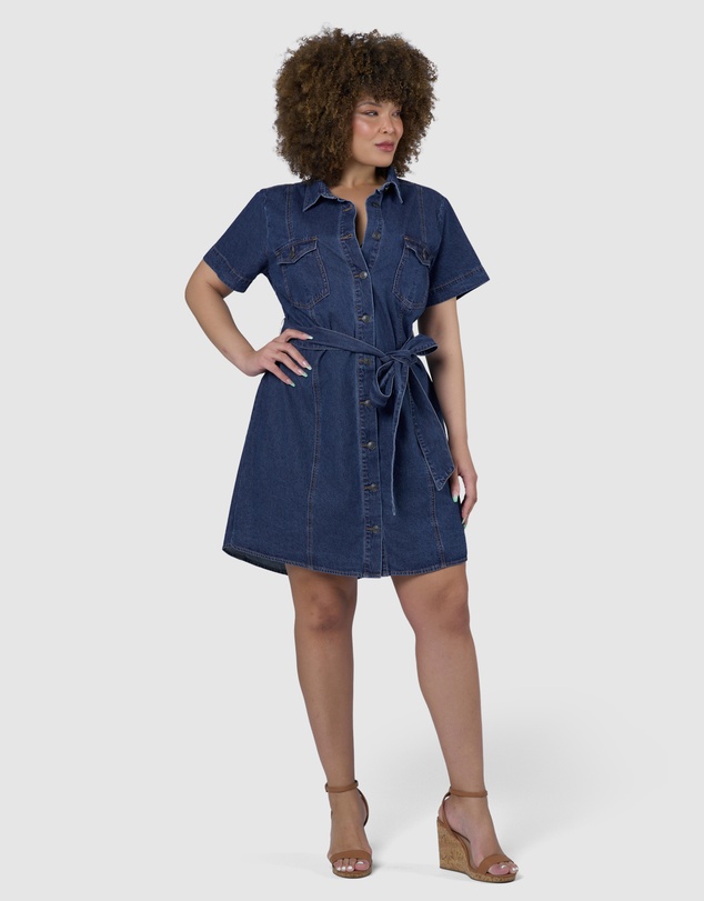 Indigo Tonic - Tia Chambray Mini Shirt Dress