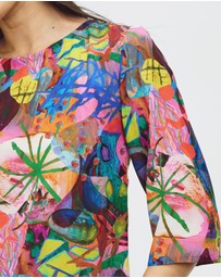 The Social Outfit - Silk Smock Top - Amplify