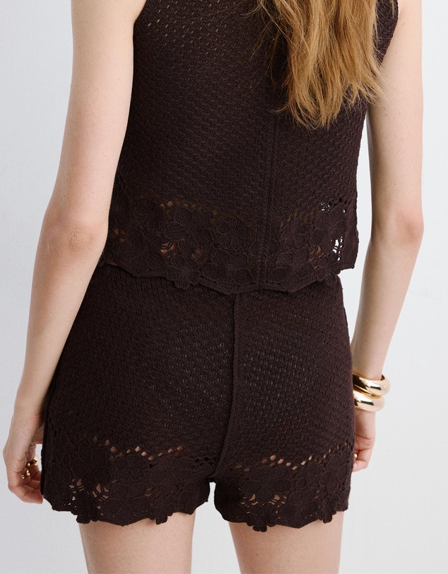 M.N.G - Embroidered Openwork Shorts