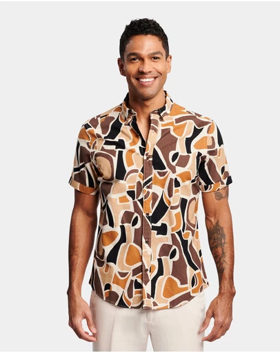 Brooksfield - Abstract Print Casual Shirt