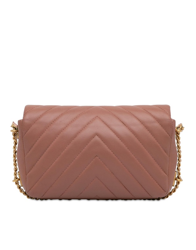 Chanel - Pre-Loved Mini Rectangular Chevron Lambskin Chain Around Flap