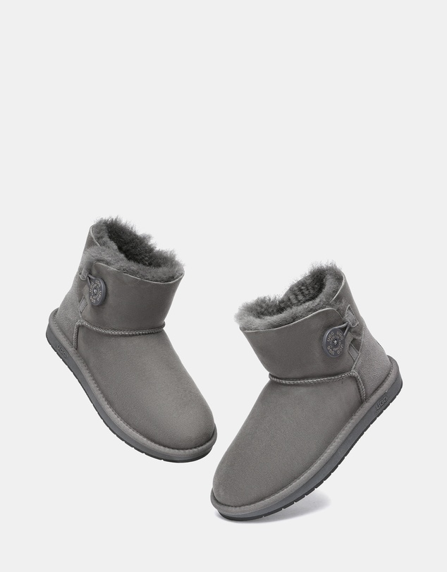 EVERAU - Australian Shepherd Ugg Mini Button Sheepskin Upper UGG Boots