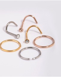 Lovisa - Titanium Nose Stud 6-Pack