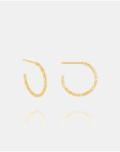 Rachel Jackson - Shimmering Sun Medium Hoop Earrings Gold