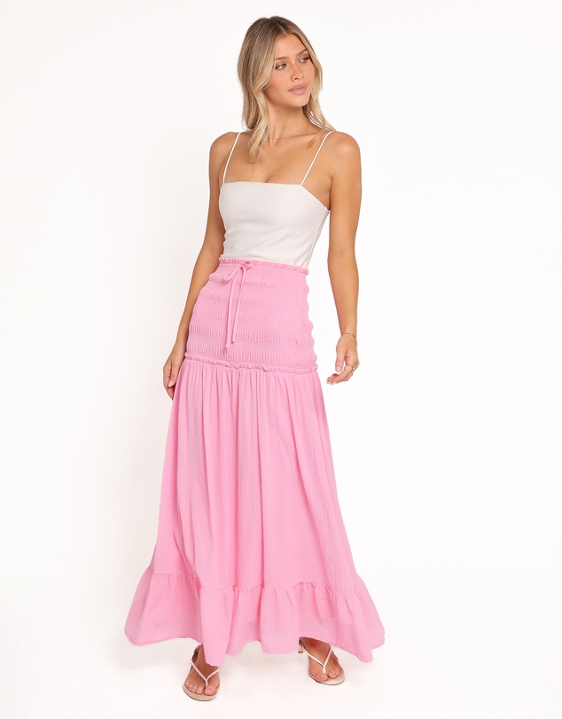 Petal & Pup - Valerie Drop Waist Maxi Skirt - Pink