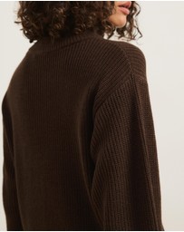 Atmos&Here - Alice Rib Knit Funnel Neck Jumper