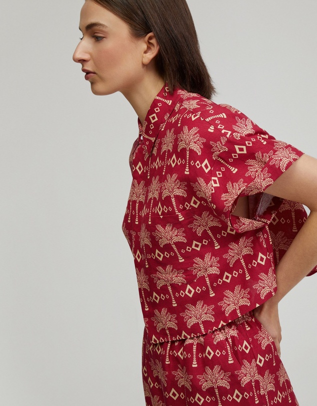 Oxford - Lottie Printed Crop Shirt