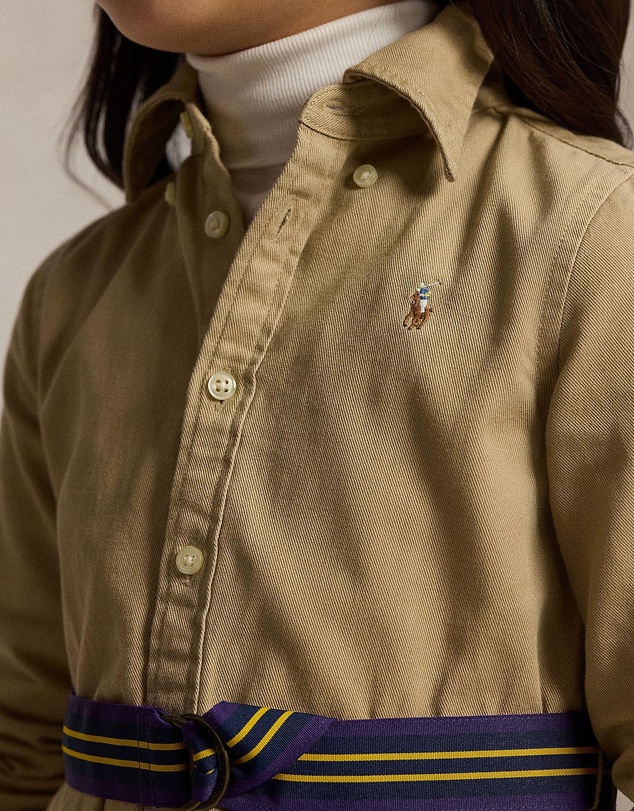 Polo Ralph Lauren - Belted Cotton Chino Shirtdress - Kids