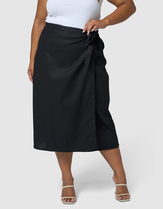 Something 4 Olivia - Gina Linen Wrap Skirt