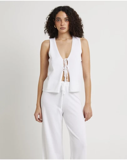 Subtitled - Libby Tie Front Knit Top