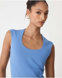 Forcast - Soho Rounded Square Neck Top