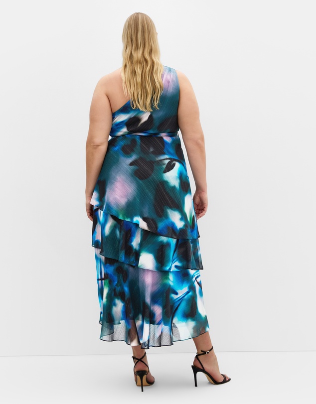 City Chic - Plus size Rendezvous One Shoulder Maxi Dress - deep ocean