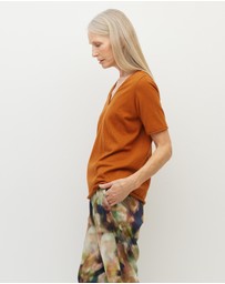 JH Lounge - JHL V-Neck T (Fine Cotton Cashmere) Tobacco