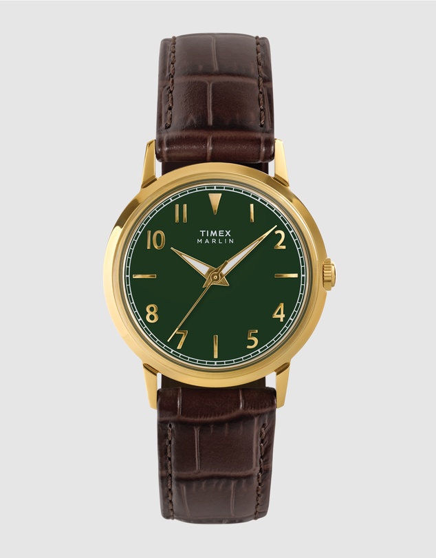 TIMEX - Marlin® Quartz 34mm Leather Strap Watch