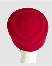 Max Alexander - Felt Red Pillbox Hat