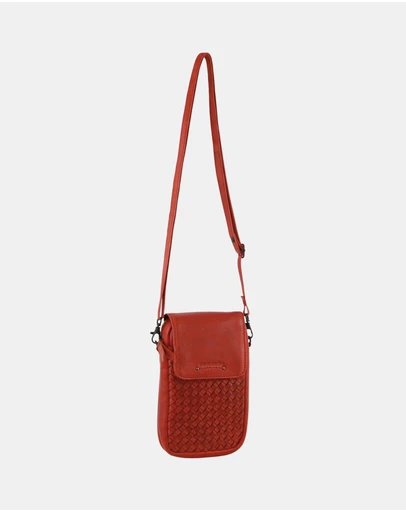 Pierre Cardin - Pierre Cardin Leather Woven Ladies Phone Bag