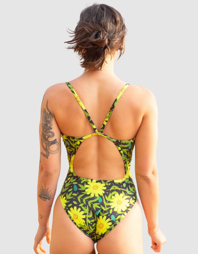 Salty Johnson - Sunflowers Thin Strap One Piece