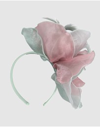 Max Alexander - Pink Mint Organza Flower Fascinator