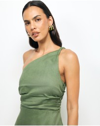 AERE - Lettie One Shoulder Maxi Dress