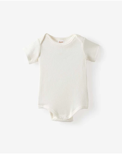Cotton On Kids - Organic Pointelle Short Sleeve Bubbysuit