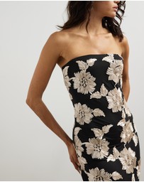 ROTATE - Flower Mesh Tube Dress