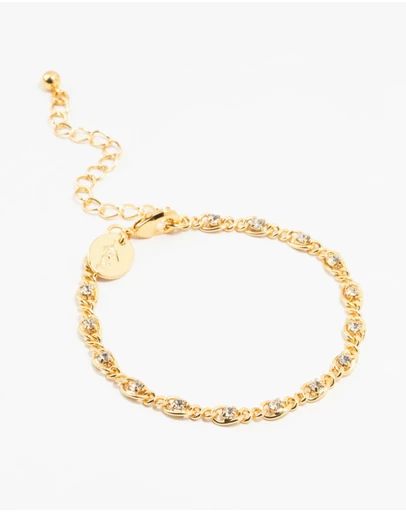 Lovisa - Gold Plated Brass Diamante Infinity Link Bracelet