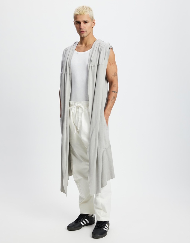 Surrounded By Ghosts - The Natrolite Hooded Rib Knit Sleeveless Cardigan