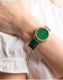 Maxum - Sydney - Green Dial, Gold Tone Case & Green Leather Band